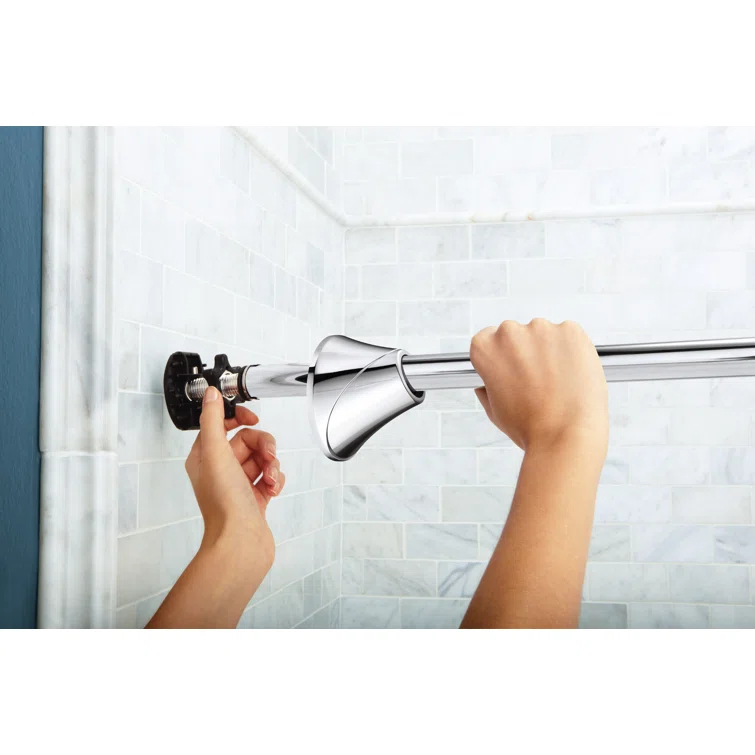 Moen 5-Foot Adjustable Tension Single Curved Shower Curtain Rod