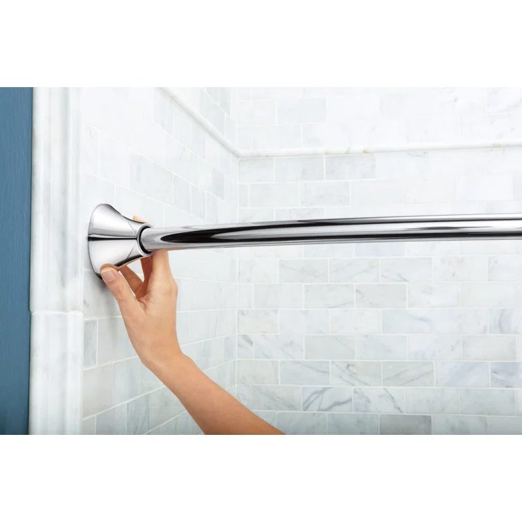 Moen 5-Foot Adjustable Tension Single Curved Shower Curtain Rod