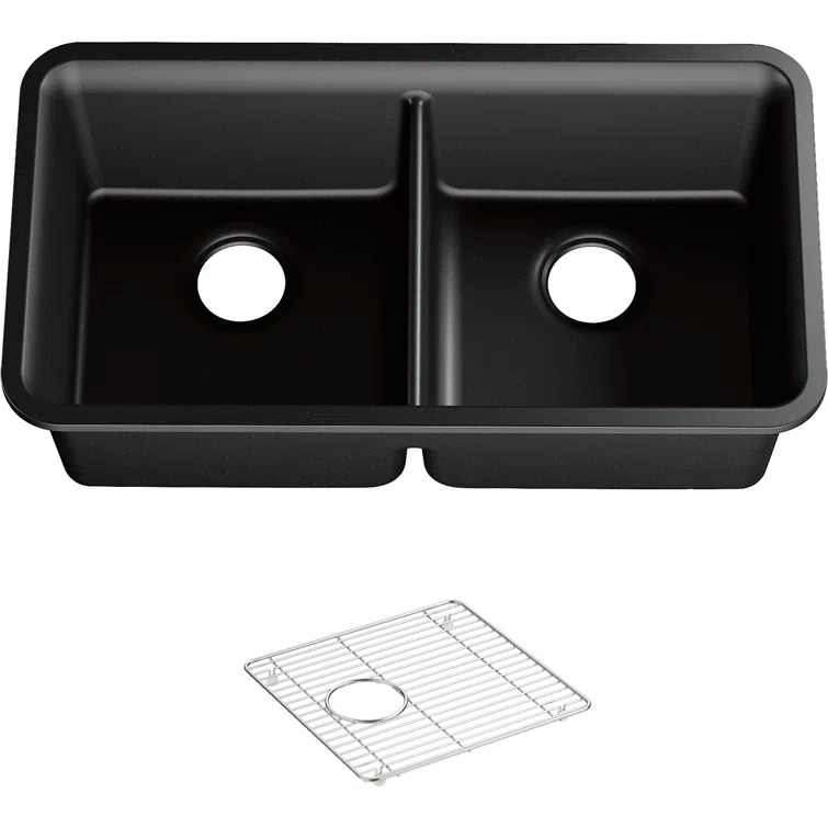 Cairn® 34" L x 18" W Under-Mount Double-Equal Kitchen Sink