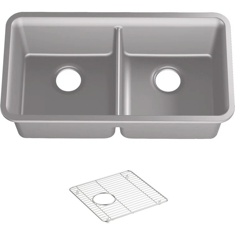 Cairn® 34" L x 18" W Under-Mount Double-Equal Kitchen Sink