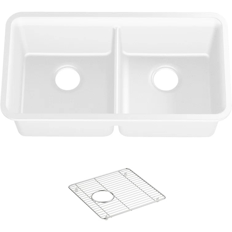 Cairn® 34" L x 18" W Under-Mount Double-Equal Kitchen Sink