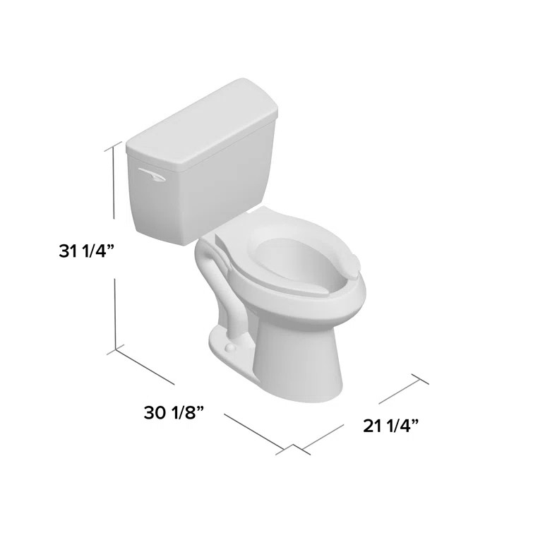 Highline Two-Piece Elongated 1.6 GPF Toilet with Pressure Lite Flush and Left-Hand Trip Lever