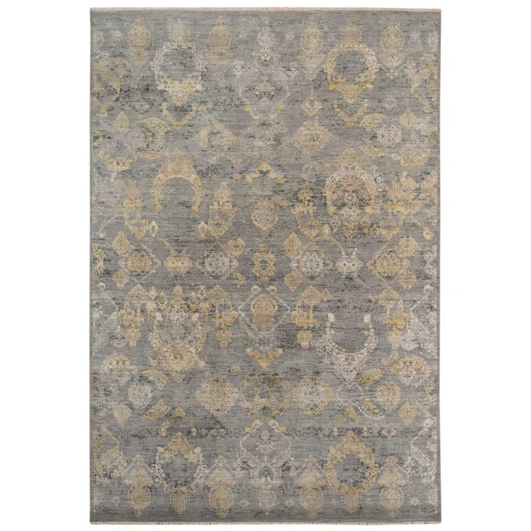 AMER Rugs Pearl Hand-Knotted Silver Sand Area Rug | Perigold
