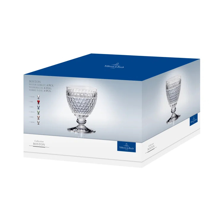 Villeroy & Boch Boston Colored Lead Free Crystal Goblet Set