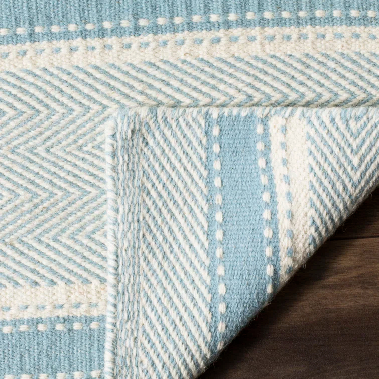 Grice Kilim Hand Woven Flat Weave Wool Striped Rug