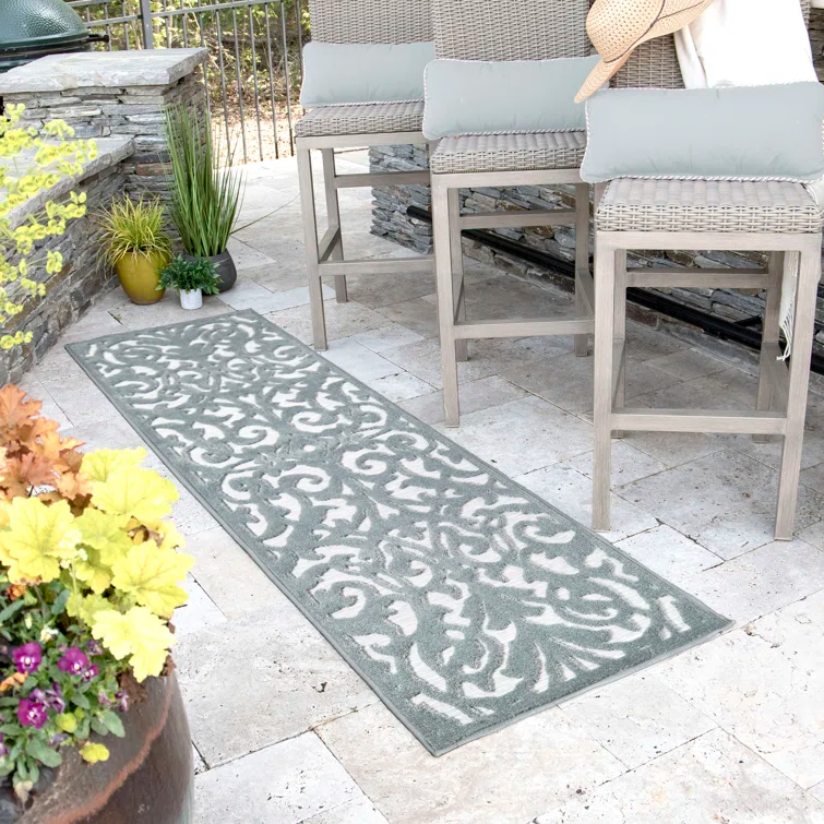 My Texas House Ladybird Harbor Blue High Low Indoor Outdoor Area Rug