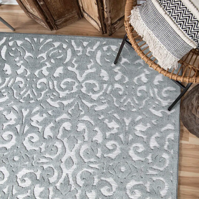 My Texas House Ladybird Harbor Blue High Low Indoor Outdoor Area Rug