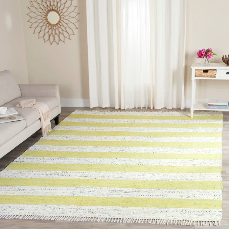 Yokum Hand Woven Cotton Striped Rug