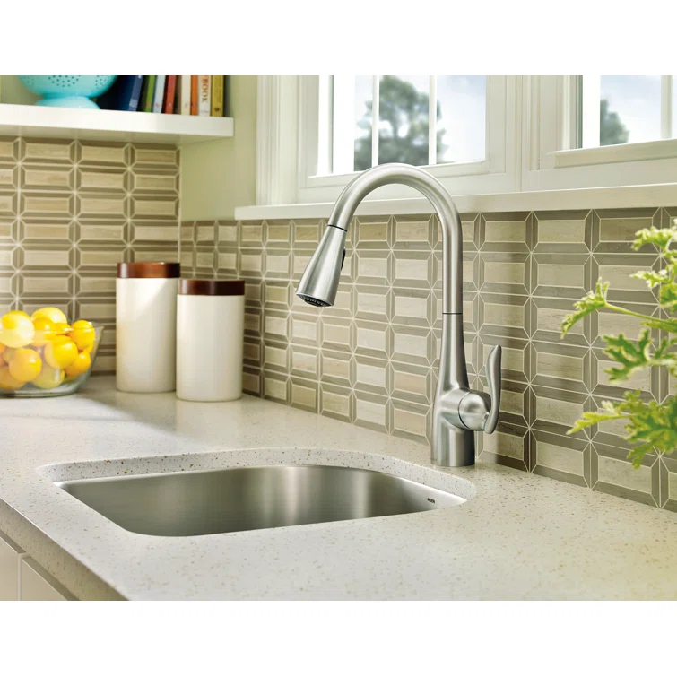 Moen Arbor One Handle Pulldown Kitchen Faucet Featuring Power Boost and Reflex