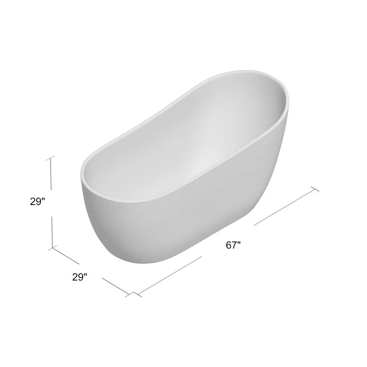 Amara Acrylic Freestanding Soaking Bathtub