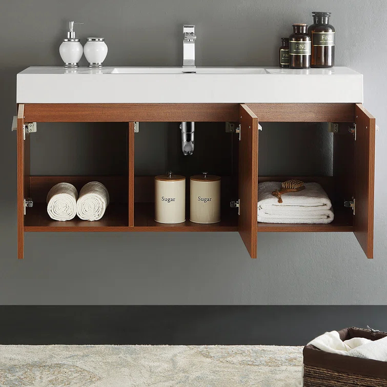 Vista 47" Wall-Mounted Single Sink Bathroom Vanity Set