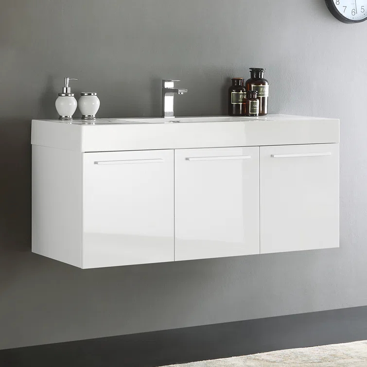 Vista 47" Wall-Mounted Single Sink Bathroom Vanity Set
