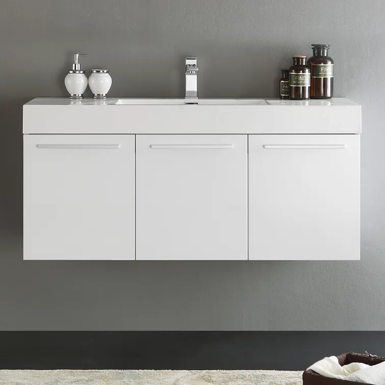 Vista 47" Wall-Mounted Single Sink Bathroom Vanity Set