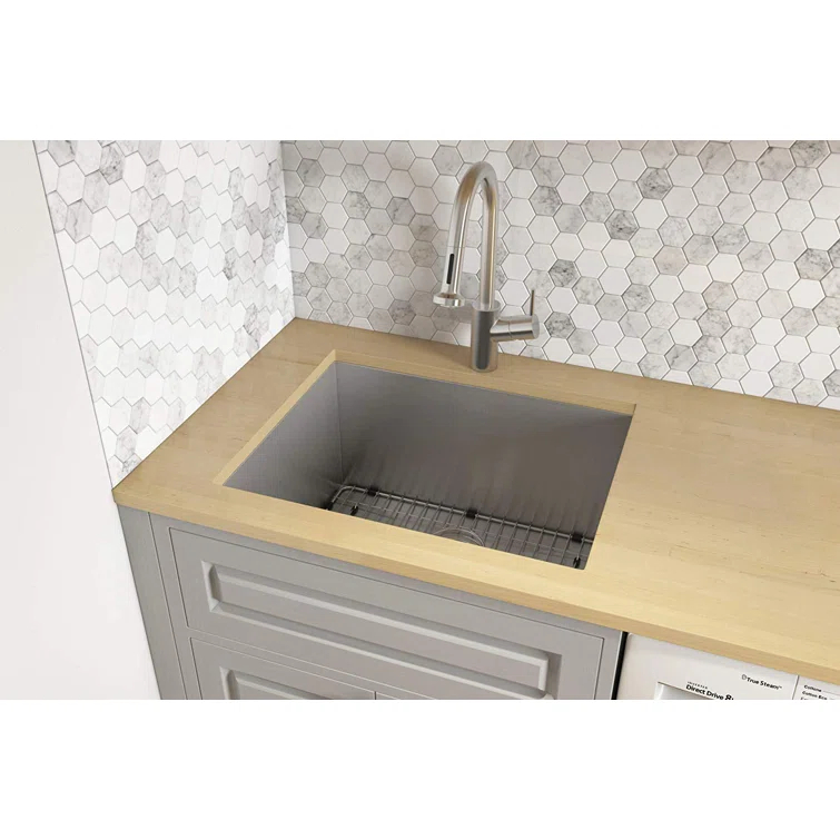 Ruvati 21" x 18" x 12" Deep Laundry Utility Sink Undermount 16 Gauge Stainless Steel