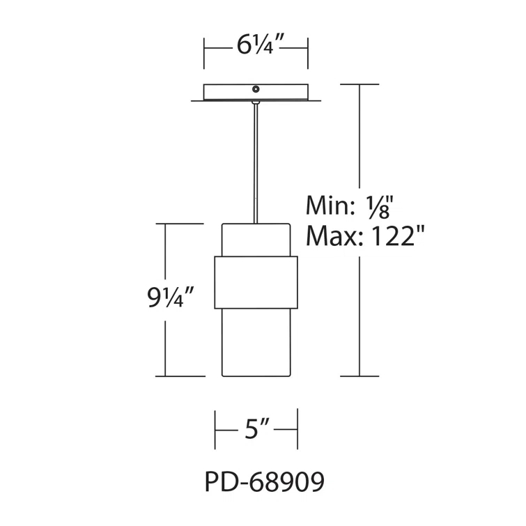 Banded 1 - Light LED Cylinder Pendant