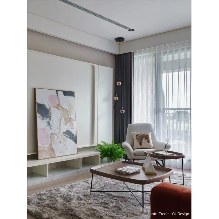 Black Glass LED Globe Pendant Light Trio