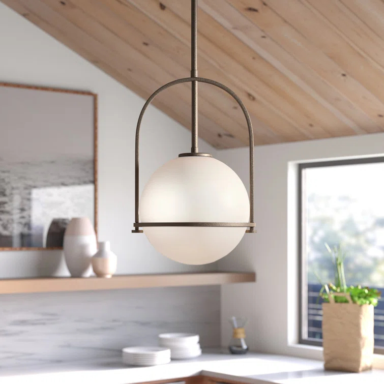 Arie Single Light Glass Dimmable Pendant
