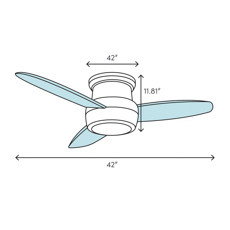 888 Cool Fans 42'' Ceiling Fan with Light Kit