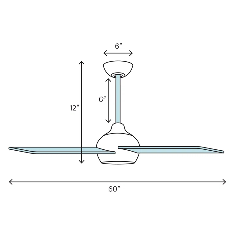 60" 3 - Blade Propeller Ceiling Fan with Remote Control