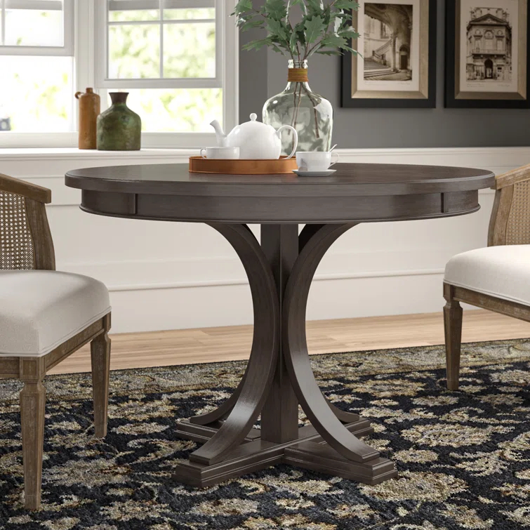 Helena Round Wood Pedestal Dining Table