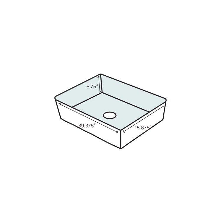 DuraStyle Ceramic 40" Wall Mount Bathroom Sink with Overflow
