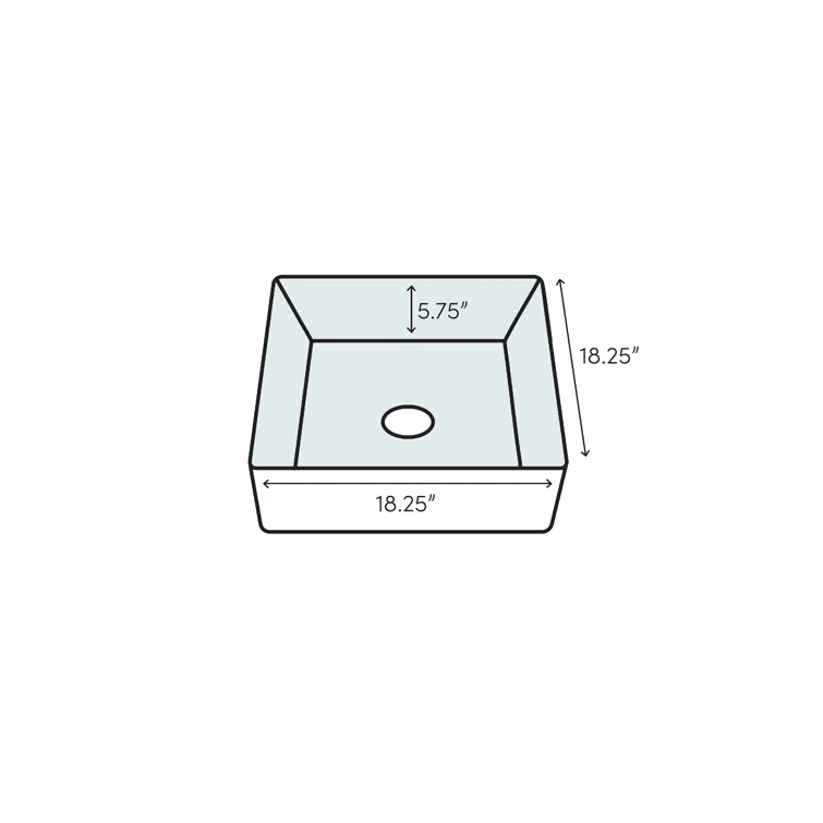 Novatto 18.25'' Glass Square Bathroom Sink