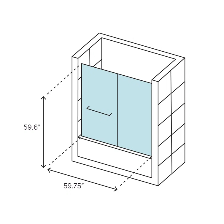Levity 59.63" x 59.75" Bypass Bath Door with CleanCoat® Technology