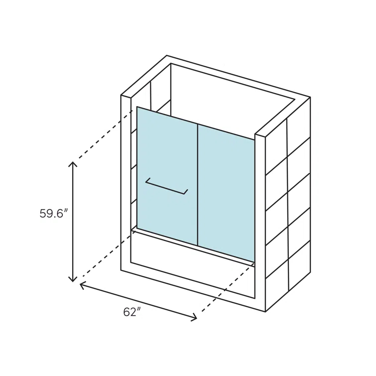 Levity 59.62" x 62" Bypass Bath Door with CleanCoat® Technology