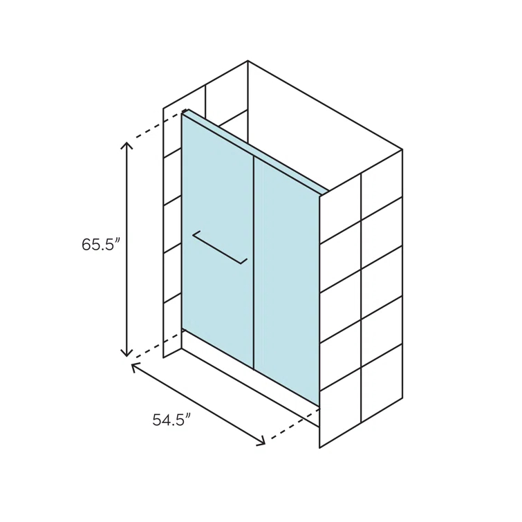 Sterling by Kohler 5960-55S Deluxe 54.5" x 65.5" Bypass Shower Door