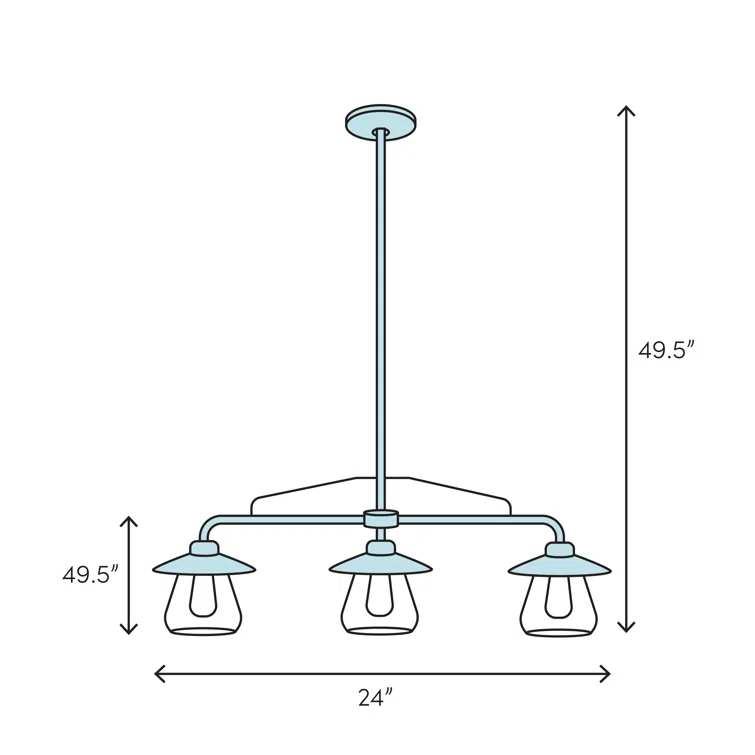 Talon 3 - Light Chrome Kitchen Island Pendant