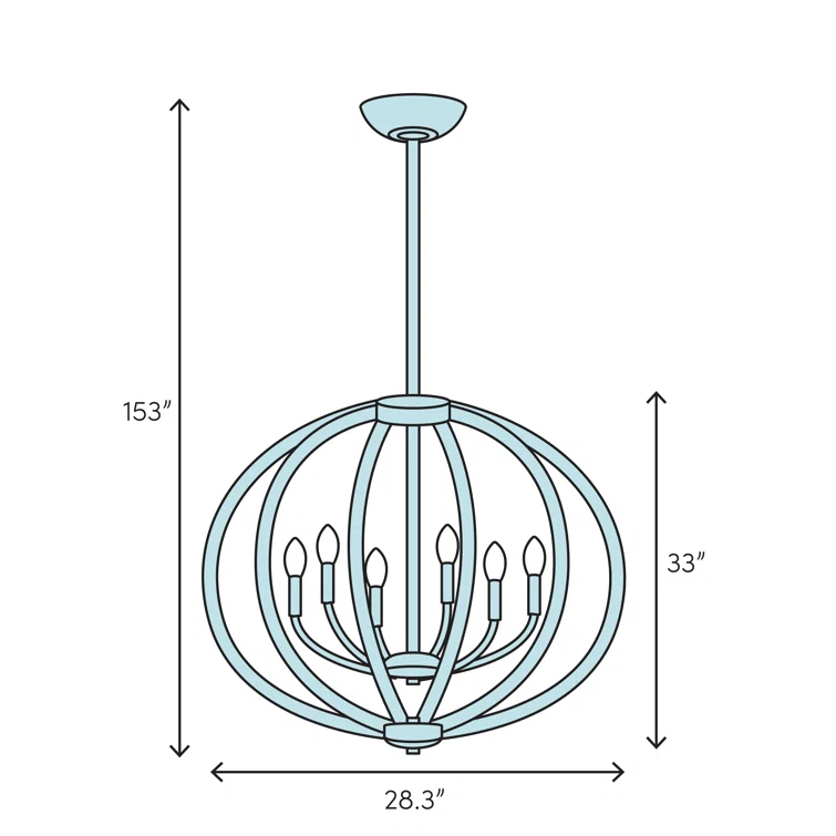 Euclid 8 - Light Candle Style Globe Chandelier