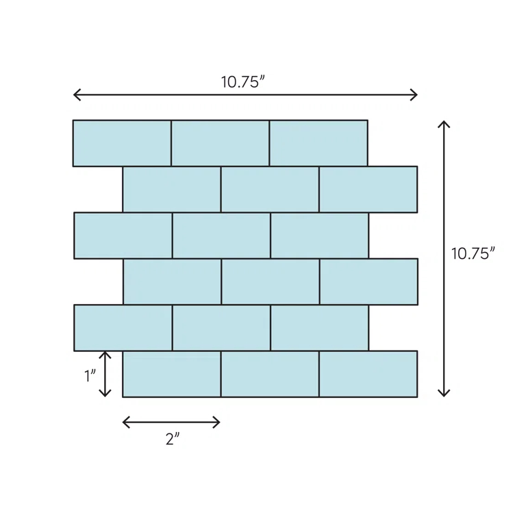 Landscape 1 in. x 2 in. Translucent Glass Plastic Face Mounted Brick Mosaic Designer Pool Tile