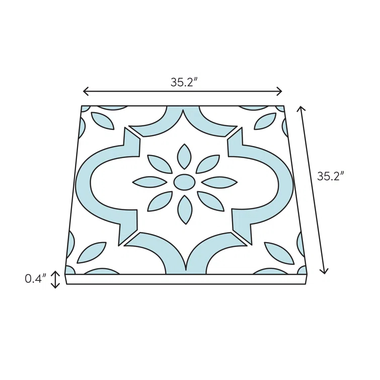 Borigni™ 35" x 35" Porcelain Concrete Look Wall & Floor Tile