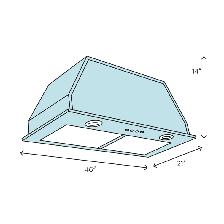 ZLINE 46 in. Ducted Wall Mount Range Hood Insert in Stainless Steel (721-46)