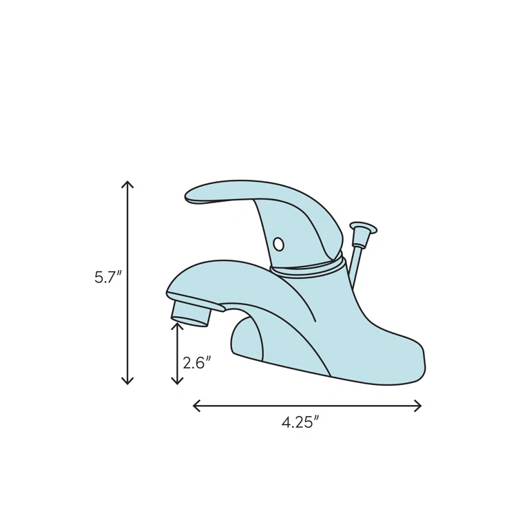 Foundations Centerset Bathroom Faucet with Single Push Tilt Handle