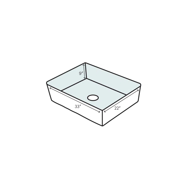 33'' L Drop-In Single Bowl Granite Kitchen Sink