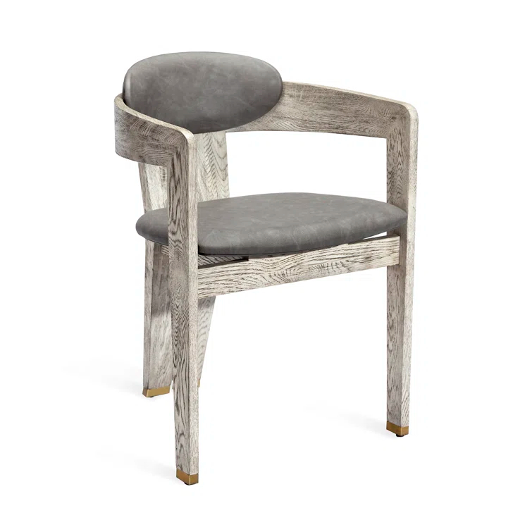 Maryl 20'' H Linen Upholstered Oak Armchair