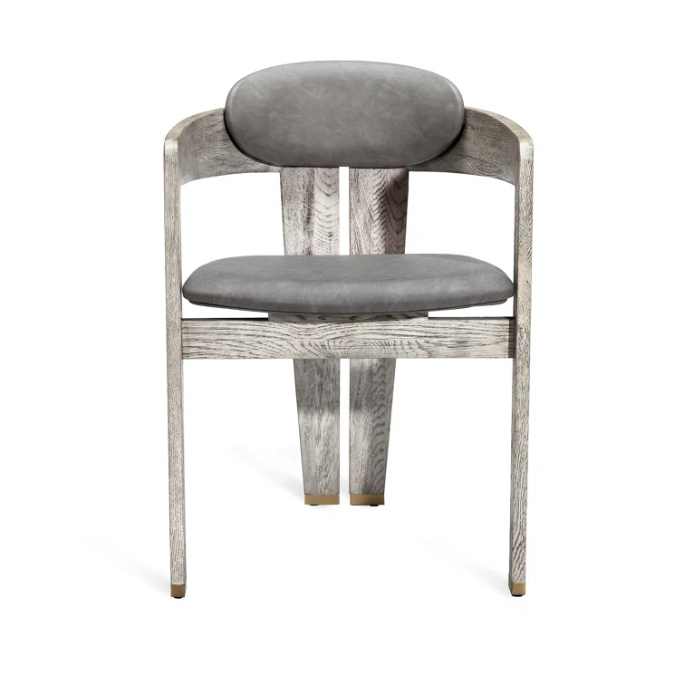 Maryl 20'' H Linen Upholstered Oak Armchair