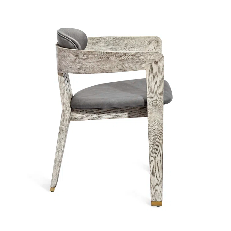 Maryl 20'' H Linen Upholstered Oak Armchair