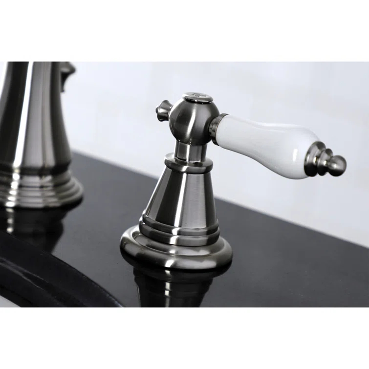 Kingston Brass FSC1978PL Kingston Brass English Classic Two-Handle 3-Hole Deck Mount Widespread Bathroom Faucet with Pop-Up Drain