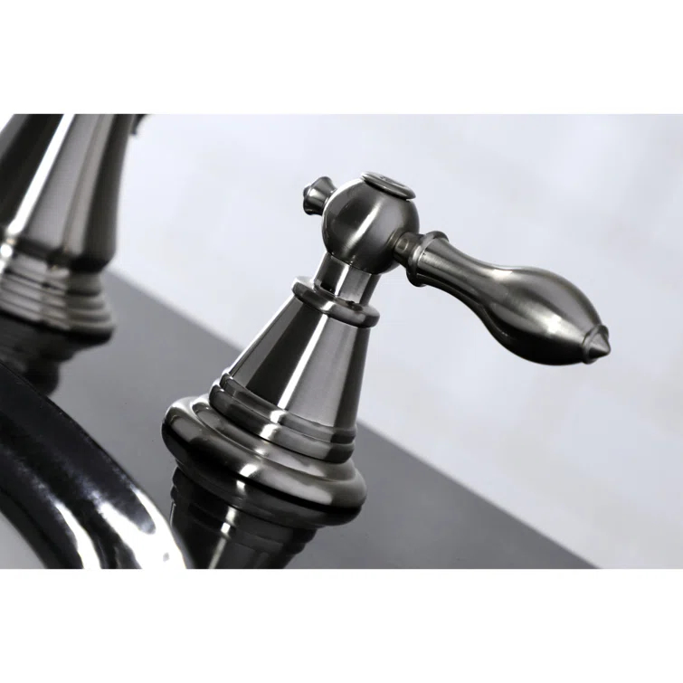 Kingston Brass English Classic Two-Handle 3-Hole Deck Mount Widespread Bathroom Faucet with Pop-Up Drain