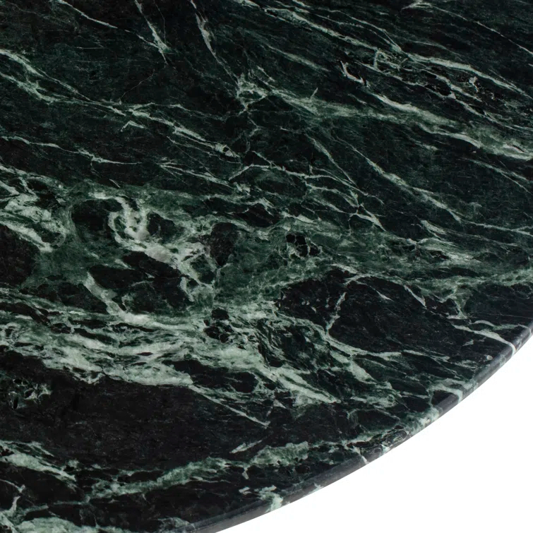Nuevo Claudio 35.5" Marble Stone Coffee Table in Polished Green/Black