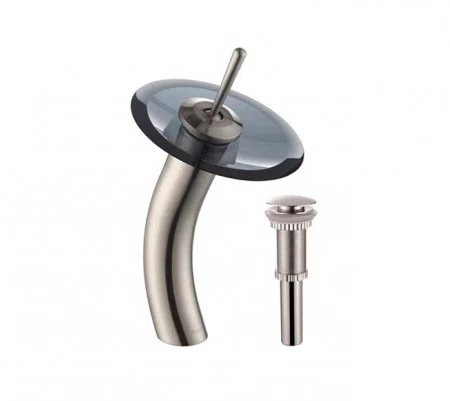 Waterfall Single Hole Single Handle Bathroom Faucet with Drain Assembly