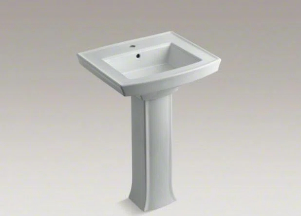 Archer 24" Rectangular Pedestal Bathroom Sink with Widespread Faucet Holes