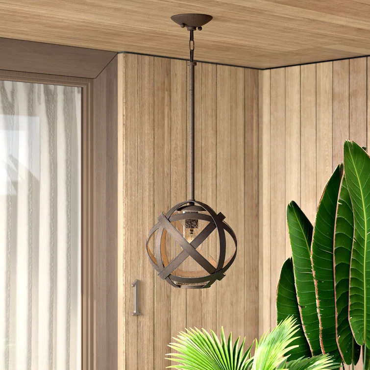 Carson Vintage Iron 1 -Bulb 10" H Outdoor Pendant
