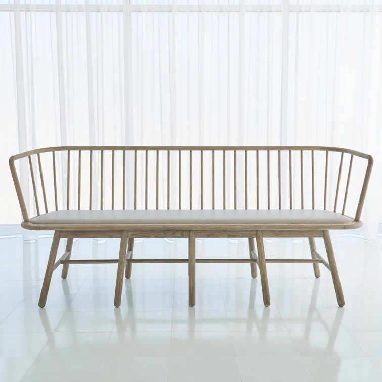 Marissa Bench, Gray Leather