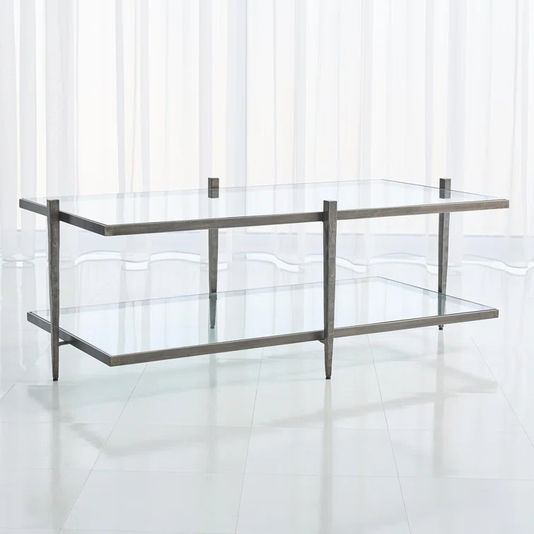 Global Views Laforge Cocktail Table-Natural Iron