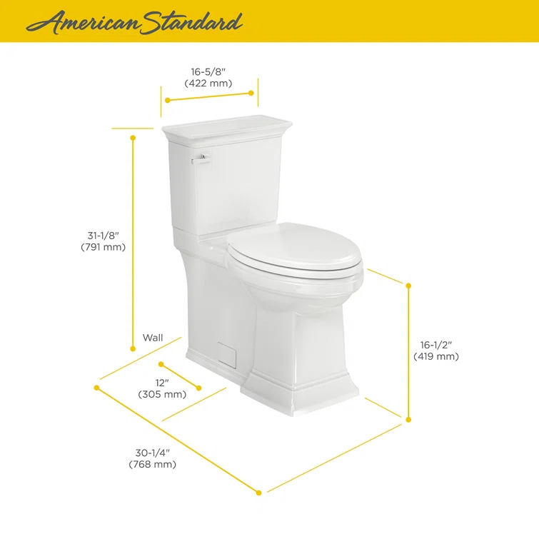 American Standard Town Square 1.28 Gallons GPF Elongated Comfort Height Floor Mounted Kit (Seat Included)