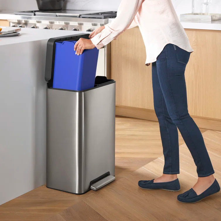 Kohler ® Dual-Compartment Stainless Steel Step Trash Can