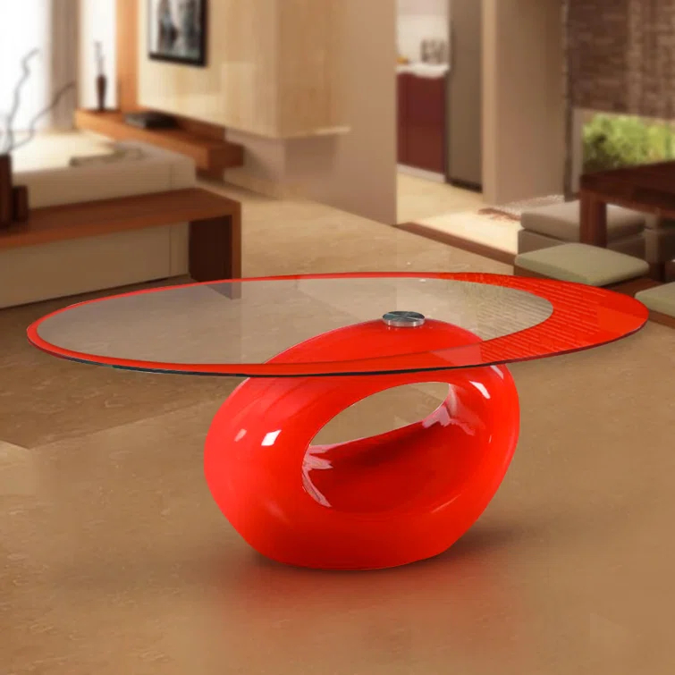 Orren Ellis Glass Top Coffee Table